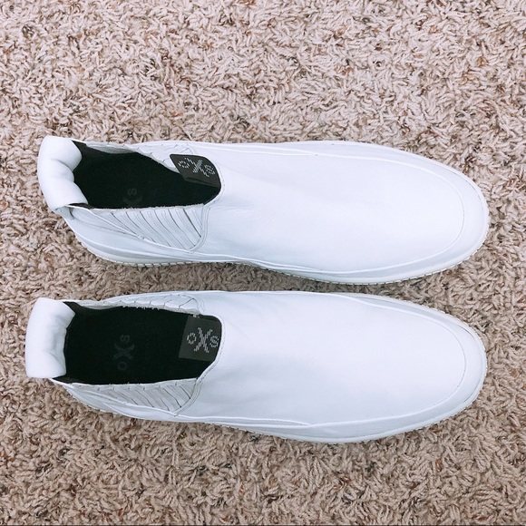NEW O.X.S. Woobie White High Top Sneakers Leather Size 11 New in Box Retail $288 - Picture 6 of 12